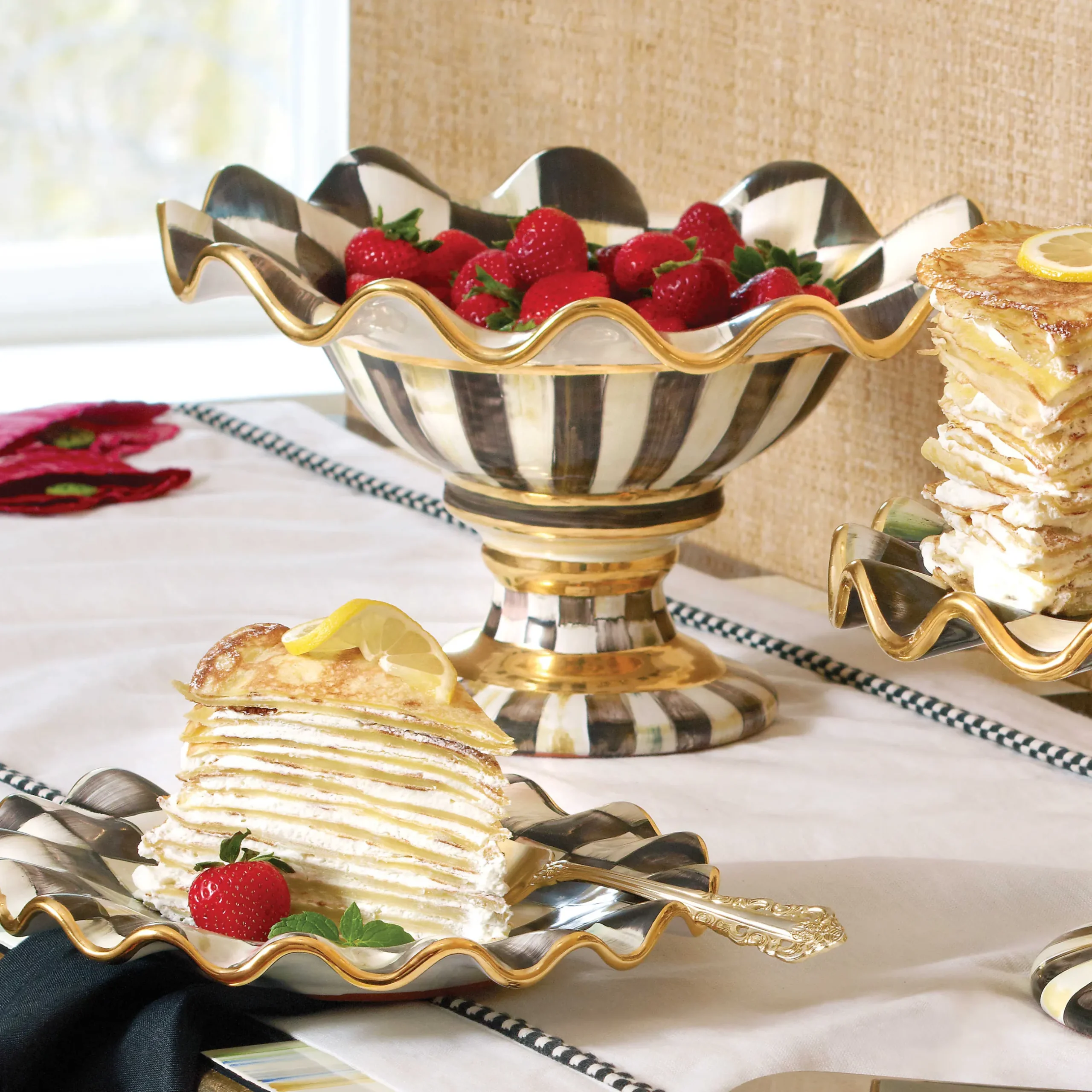 MacKenzie-Childs Courtly Check Compote
