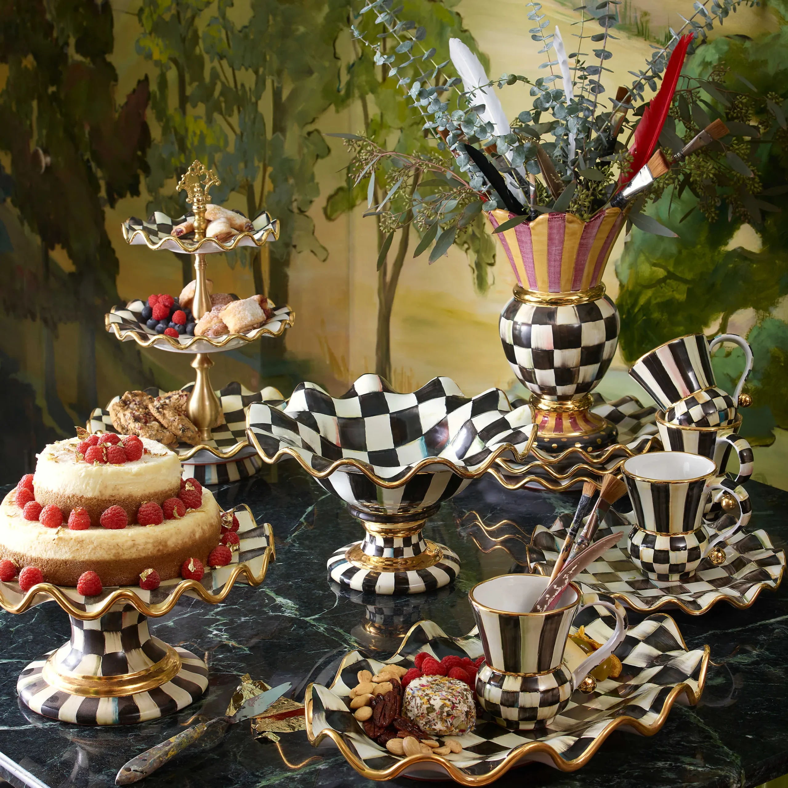 MacKenzie-Childs Courtly Check Compote