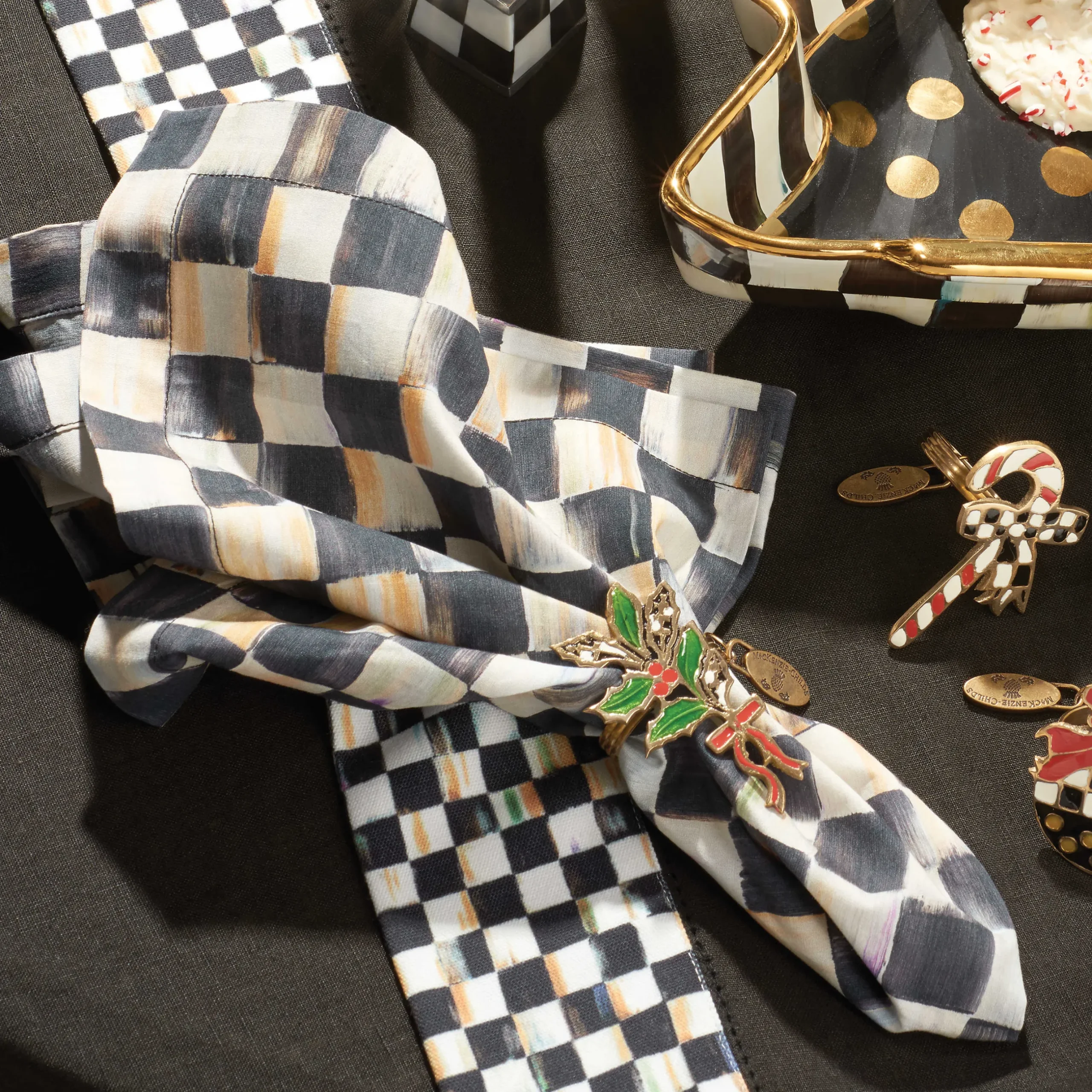 Clearance MacKenzie-Childs Courtly Check Cotton Napkin