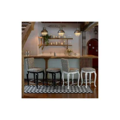 Best MacKenzie-Childs Courtly Check Counter Stool - White