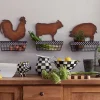 Clearance MacKenzie-Childs Courtly Check Cow Wall Basket