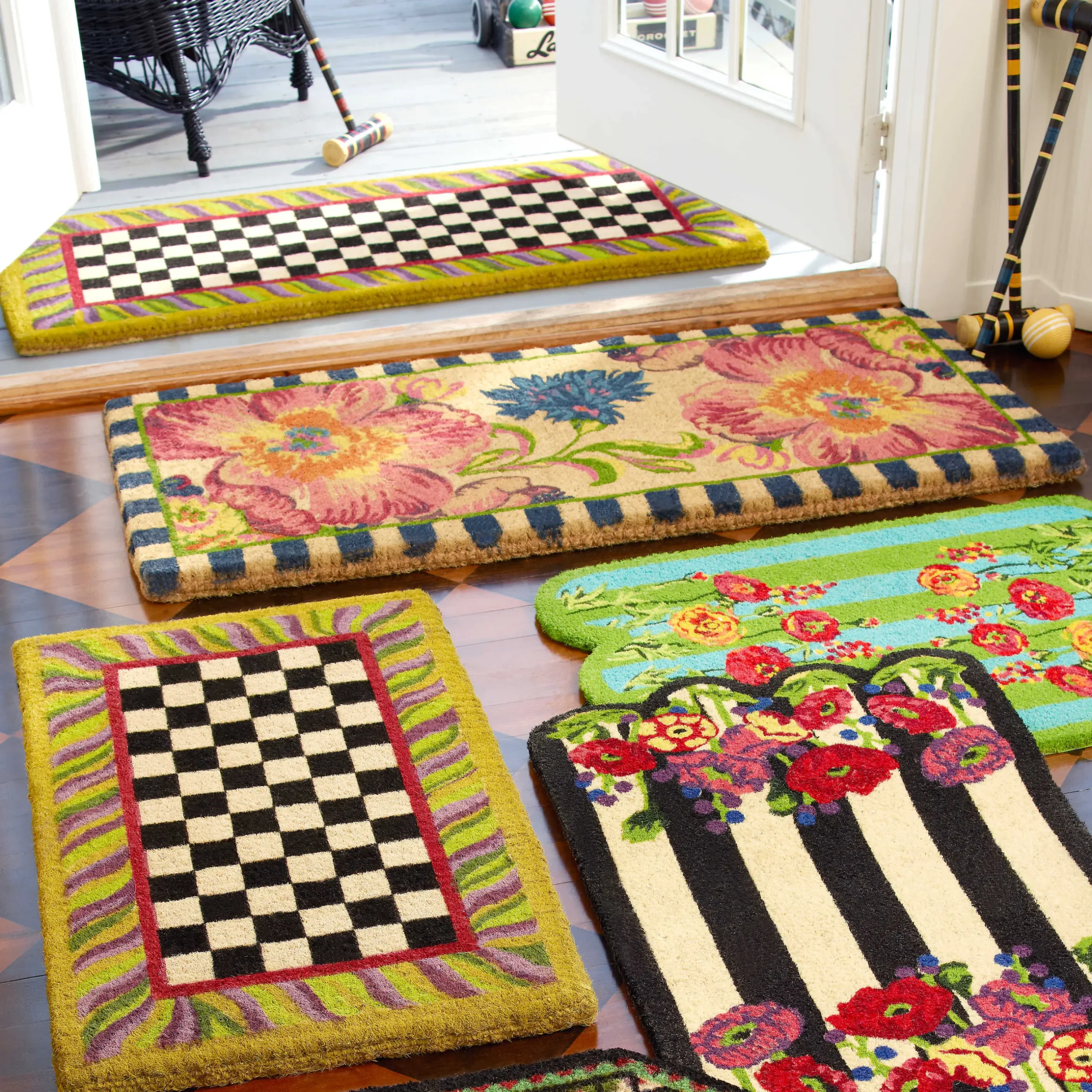 MacKenzie-Childs Courtly Check Double Door Entrance Mat