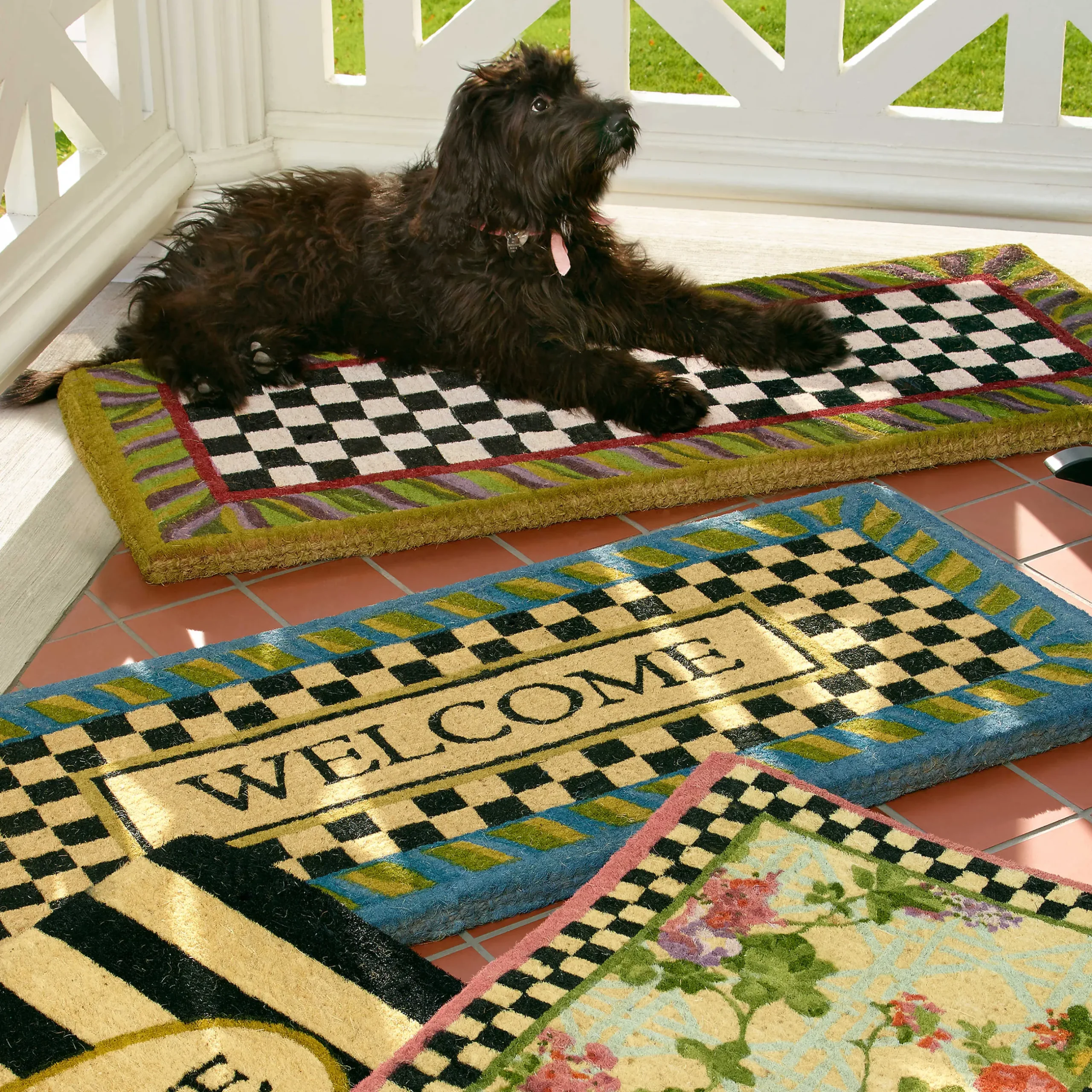 MacKenzie-Childs Courtly Check Double Door Entrance Mat
