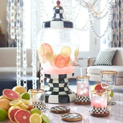Clearance MacKenzie-Childs Courtly Check Enamel Beverage Hostess