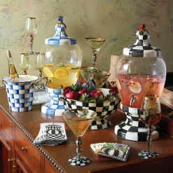 Clearance MacKenzie-Childs Courtly Check Enamel Beverage Hostess