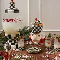 Clearance MacKenzie-Childs Courtly Check Enamel Beverage Hostess