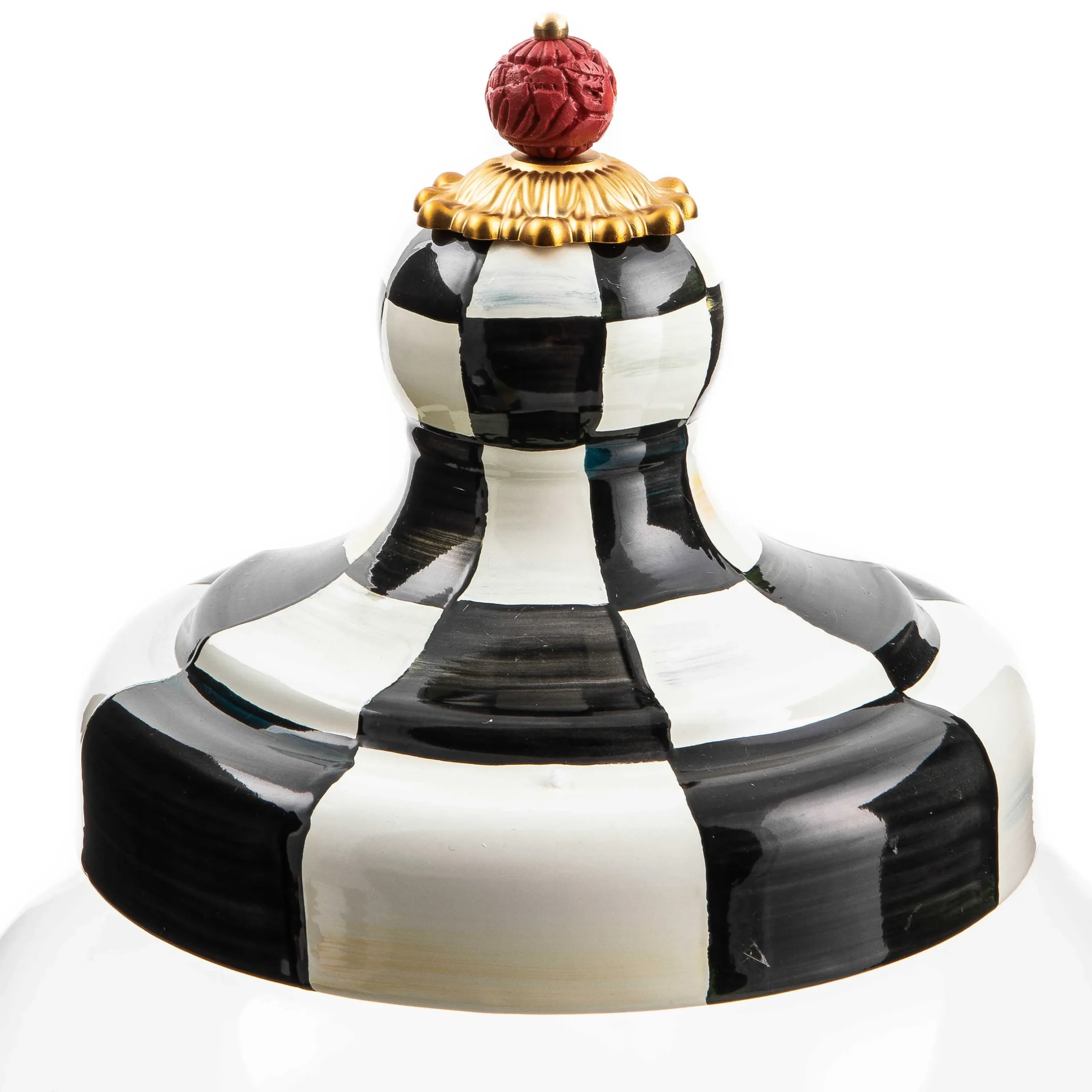 Clearance MacKenzie-Childs Courtly Check Enamel Beverage Hostess