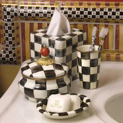 Sale MacKenzie-Childs Courtly Check Enamel Boutique Tissue Box Cover