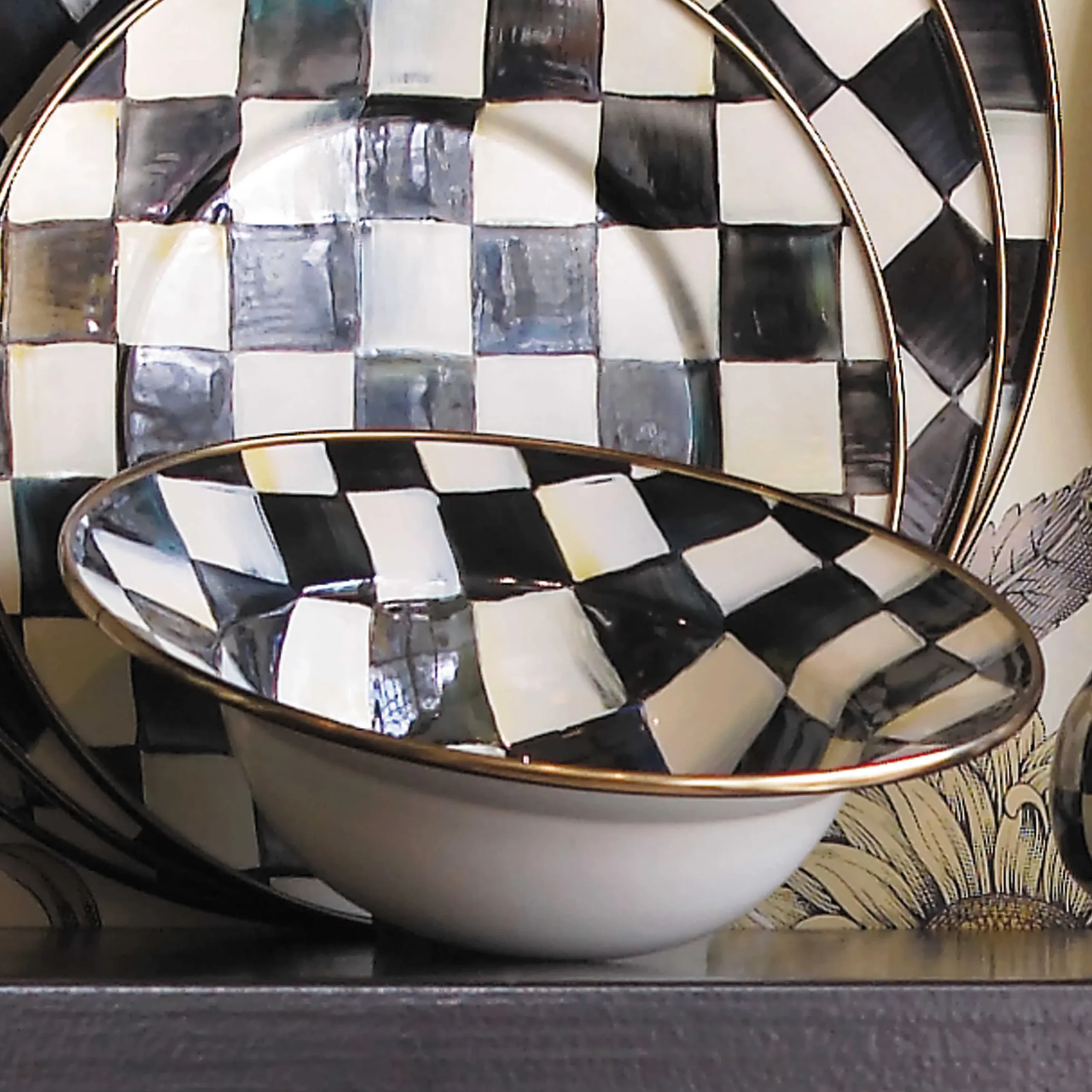 Sale MacKenzie-Childs Courtly Check Enamel Breakfast Bowl