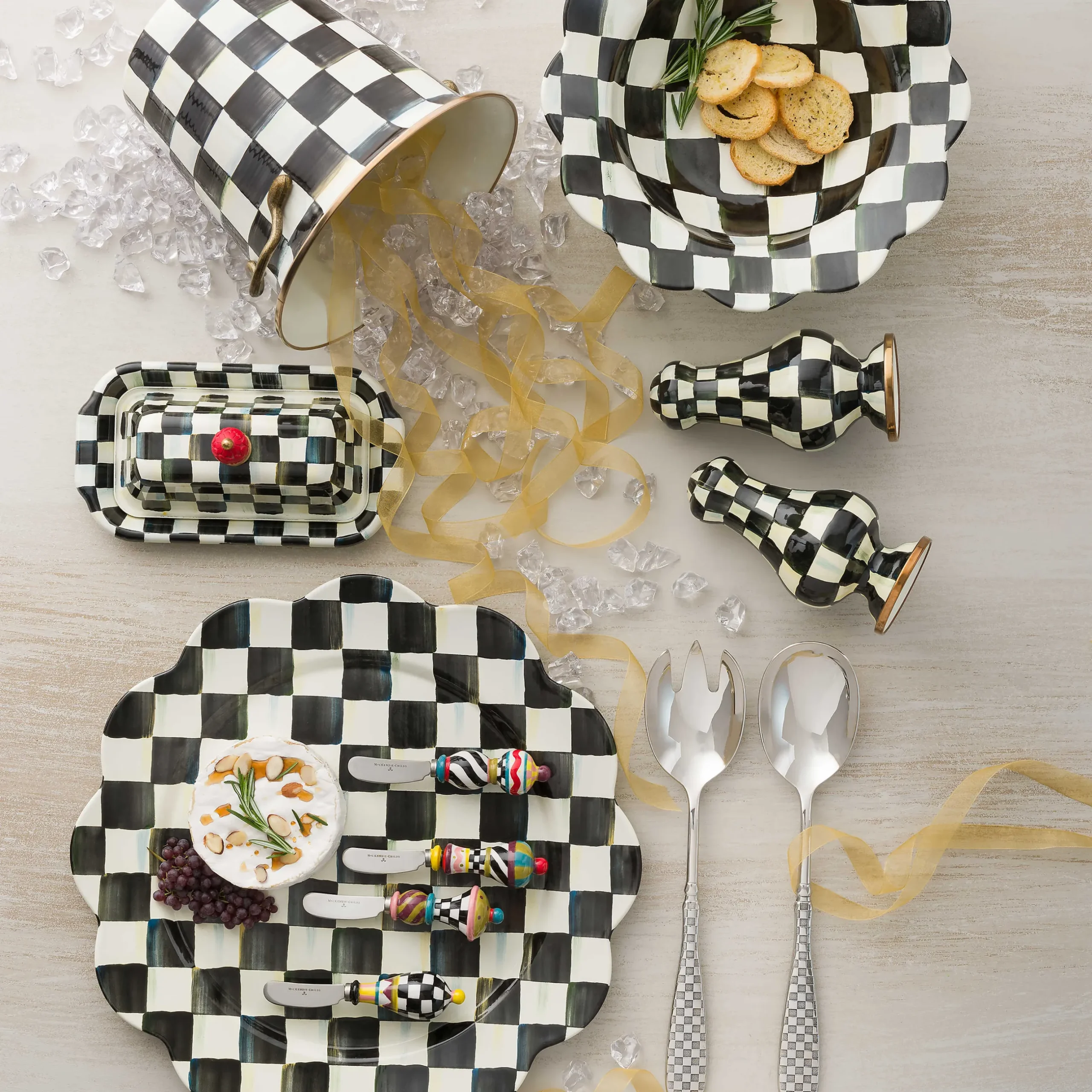 Outlet MacKenzie-Childs Courtly Check Enamel Butter Box