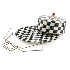 Hot MacKenzie-Childs Courtly Check Enamel Cake Carrier