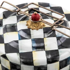 Hot MacKenzie-Childs Courtly Check Enamel Cake Carrier