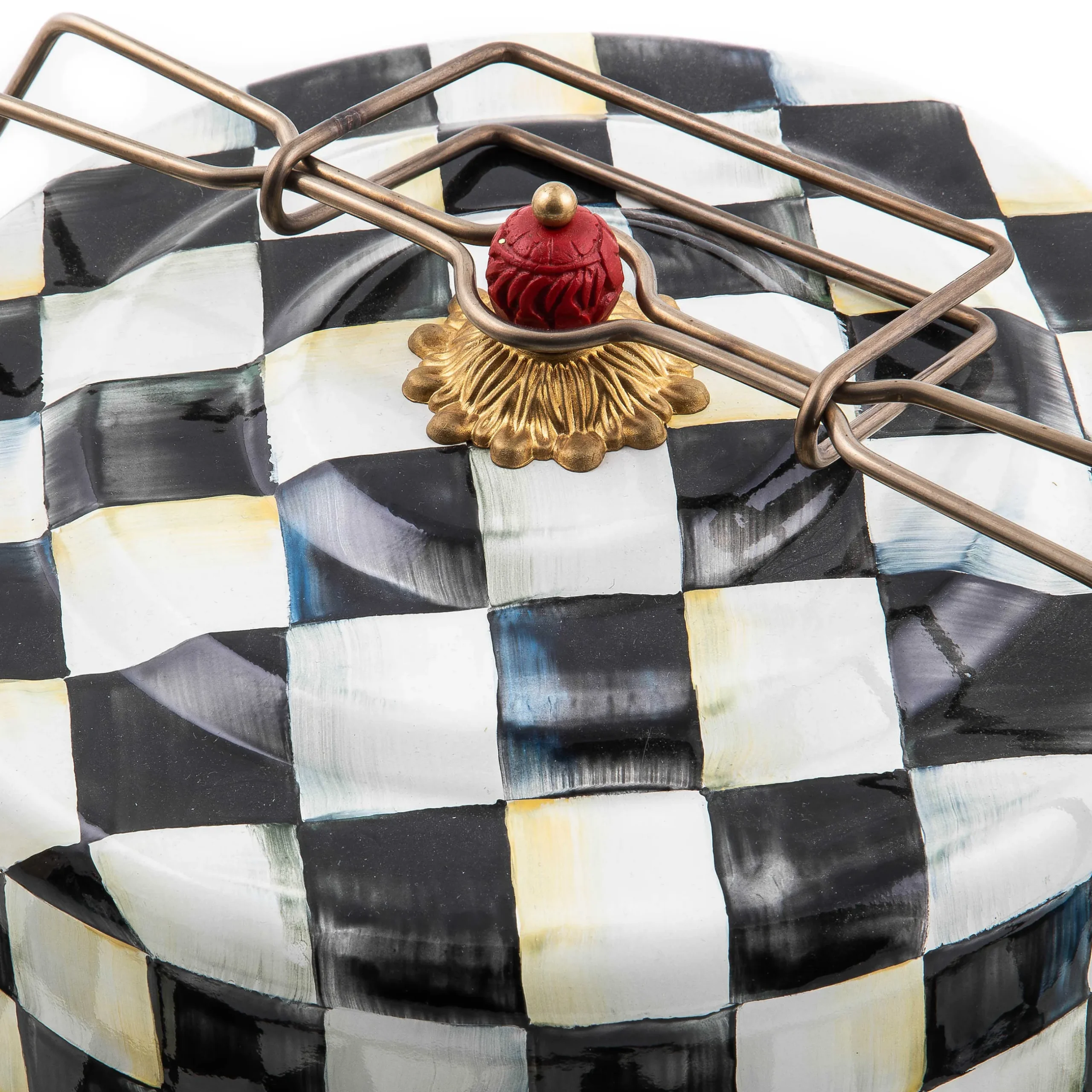 Hot MacKenzie-Childs Courtly Check Enamel Cake Carrier