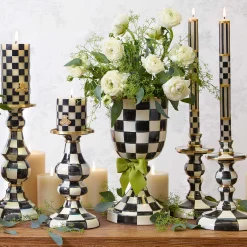 Best MacKenzie-Childs Courtly Check Enamel Candlestick - Medium