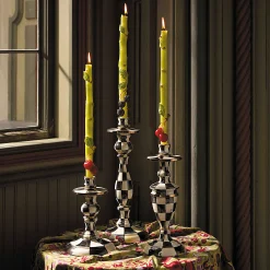 Hot MacKenzie-Childs Courtly Check Enamel Candlestick - Small