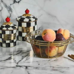 Sale MacKenzie-Childs Courtly Check Enamel Canister - Demi