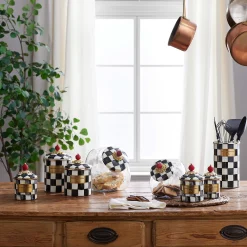New MacKenzie-Childs Courtly Check Enamel Canister - Mini