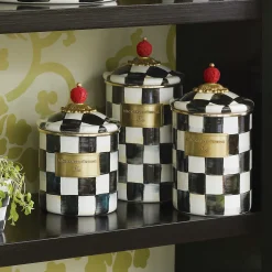 Online MacKenzie-Childs Courtly Check Enamel Canister - Small