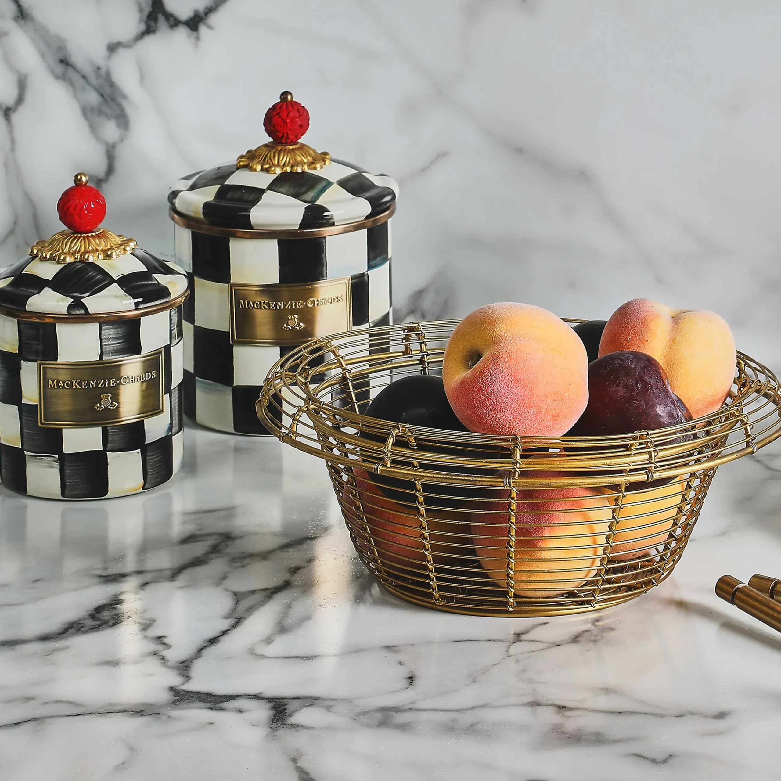 Online MacKenzie-Childs Courtly Check Enamel Canister - Small