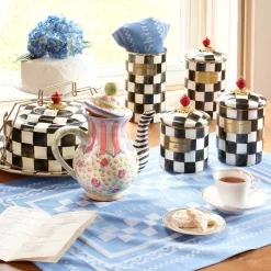 Sale MacKenzie-Childs Courtly Check Enamel Canister - Medium
