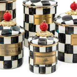 New MacKenzie-Childs Courtly Check Enamel Canister - Large