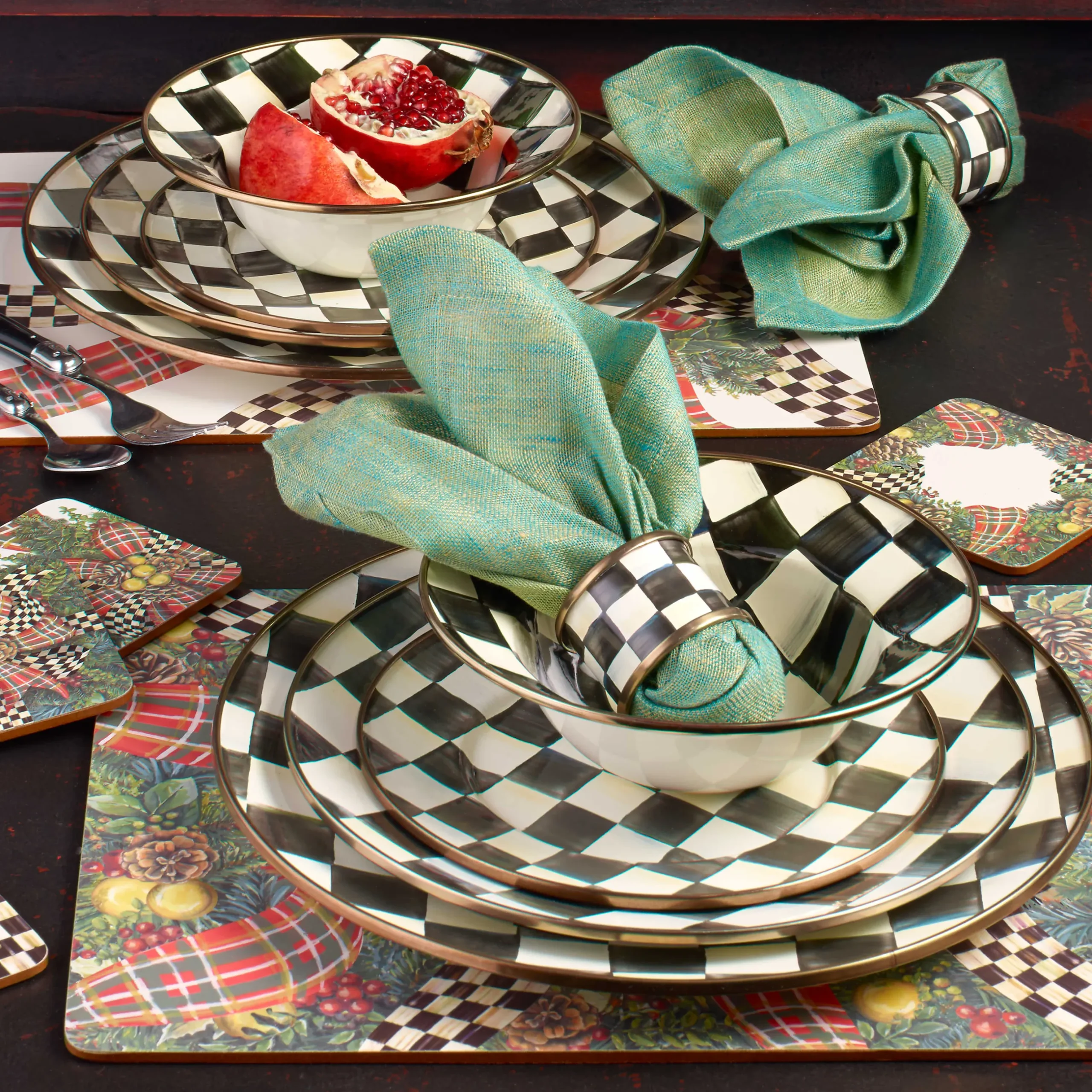 Online MacKenzie-Childs Courtly Check Enamel Charger/Plate
