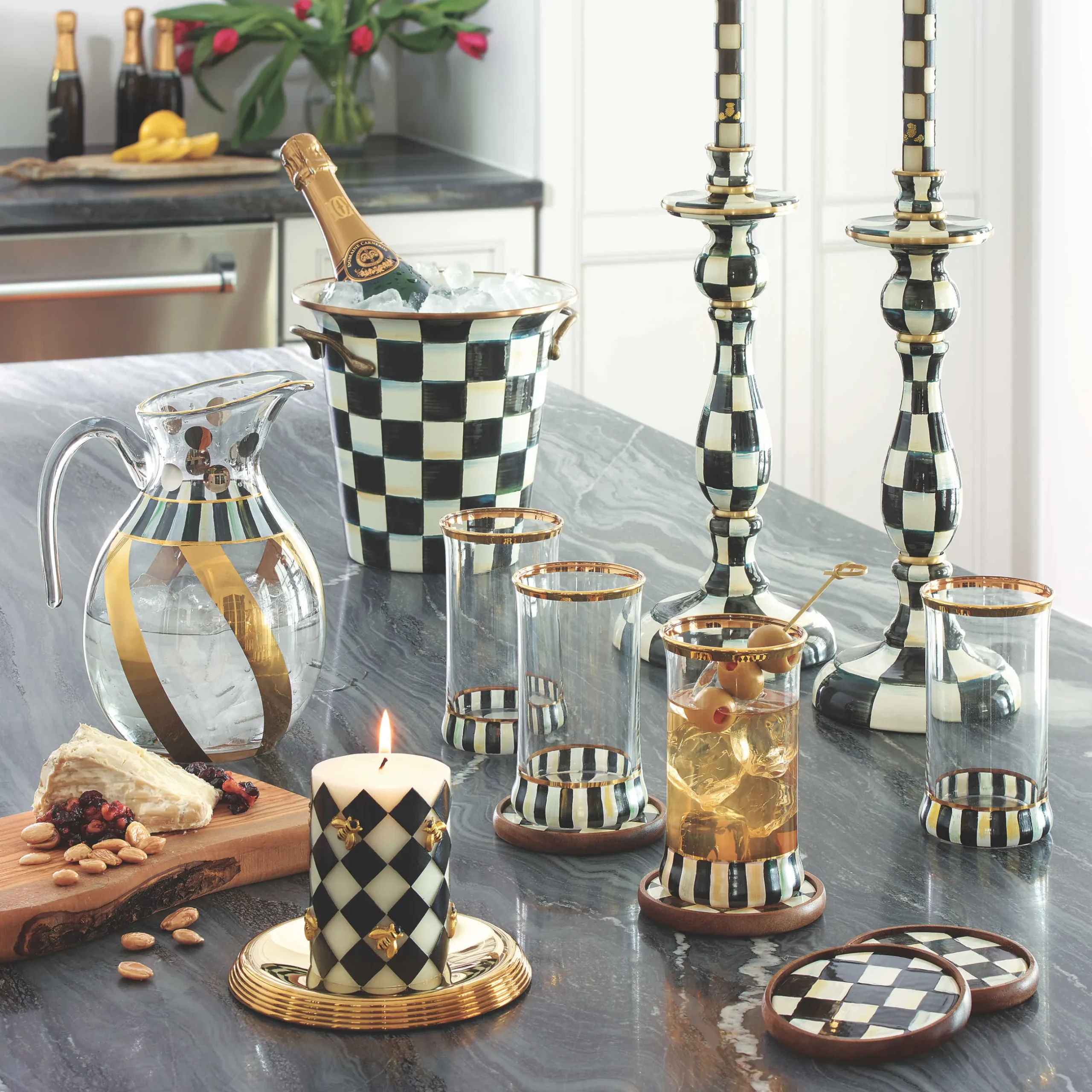 Online MacKenzie-Childs Courtly Check Enamel Coasters - Set Of 4