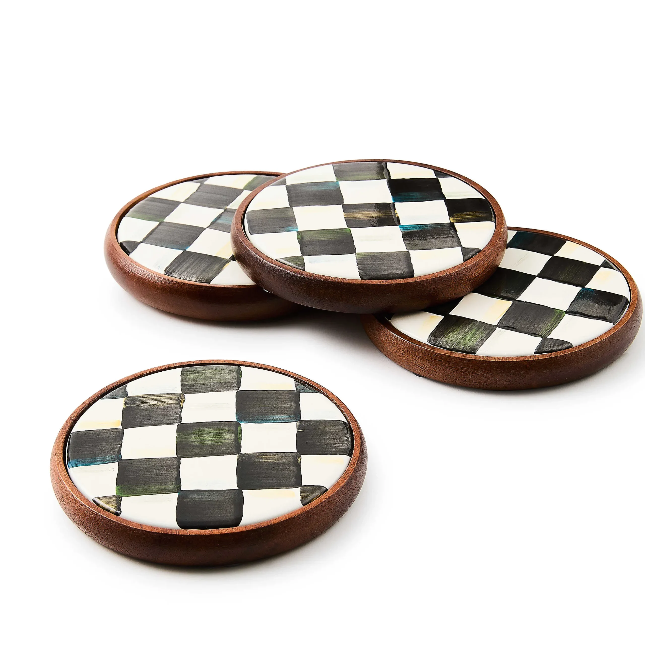 Online MacKenzie-Childs Courtly Check Enamel Coasters - Set Of 4