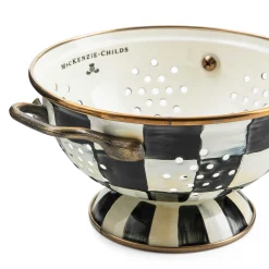 New MacKenzie-Childs Courtly Check Enamel Colander - Small