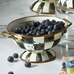 New MacKenzie-Childs Courtly Check Enamel Colander - Small