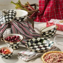 New MacKenzie-Childs Courtly Check Enamel Colander - Small