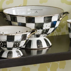 Clearance MacKenzie-Childs Courtly Check Enamel Colander - Large