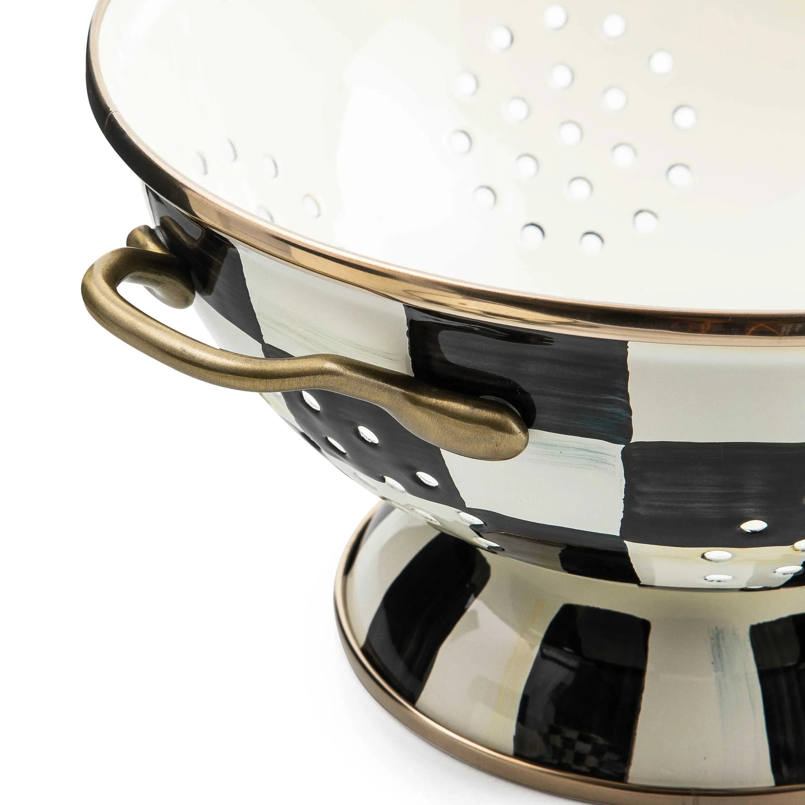 Clearance MacKenzie-Childs Courtly Check Enamel Colander - Large