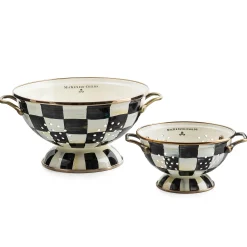Clearance MacKenzie-Childs Courtly Check Enamel Colander - Large