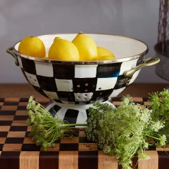 Clearance MacKenzie-Childs Courtly Check Enamel Colander - Large