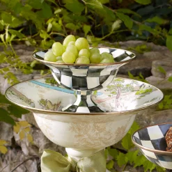 New MacKenzie-Childs Courtly Check Enamel Compote - Small
