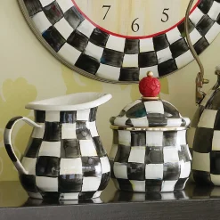 Outlet MacKenzie-Childs Courtly Check Enamel Creamer