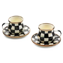 Online MacKenzie-Childs Courtly Check Enamel Espresso Cup & Saucer Set