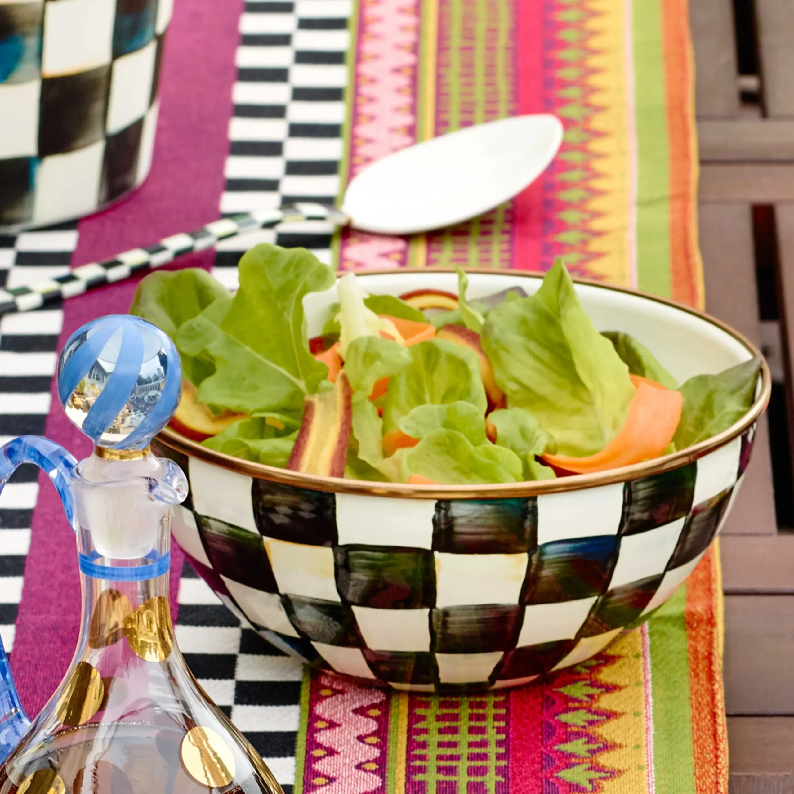Sale MacKenzie-Childs Courtly Check Enamel Everyday Bowl - Small