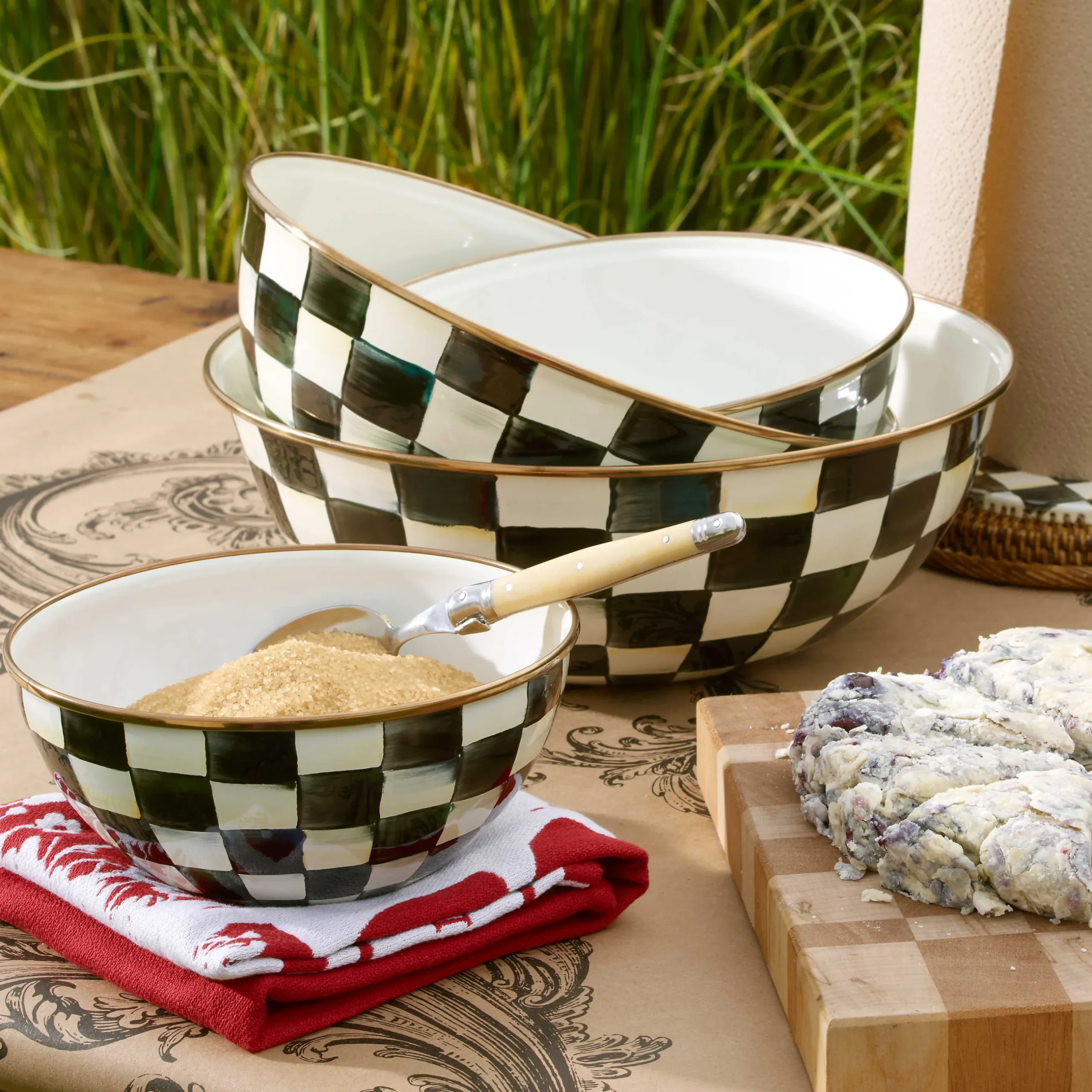 Discount MacKenzie-Childs Courtly Check Enamel Everyday Bowl - Large