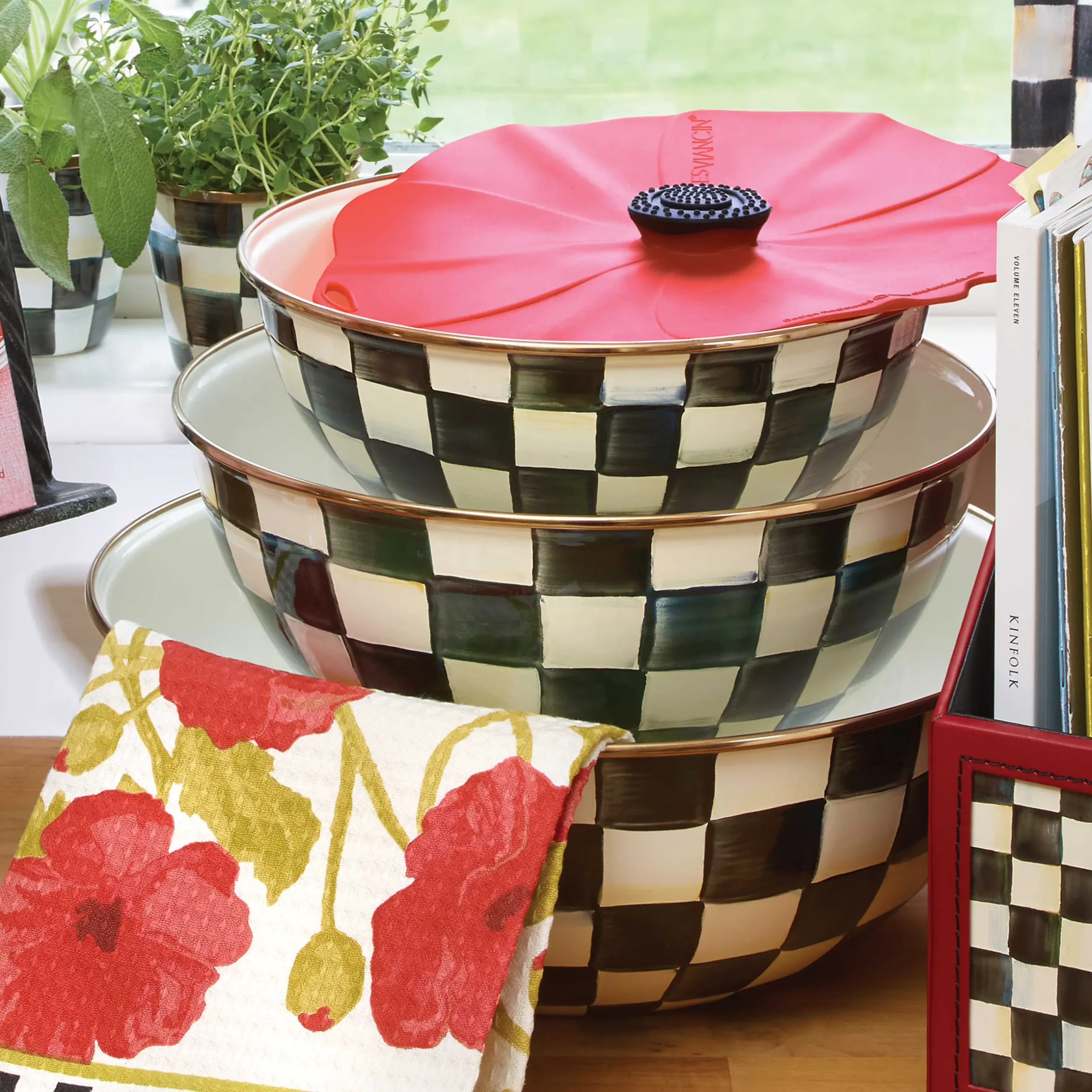Discount MacKenzie-Childs Courtly Check Enamel Everyday Bowl - Extra Large
