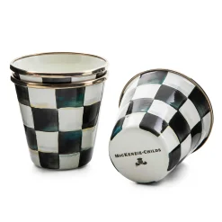 MacKenzie-Childs Courtly Check Enamel Herb Pots - Set Of 3