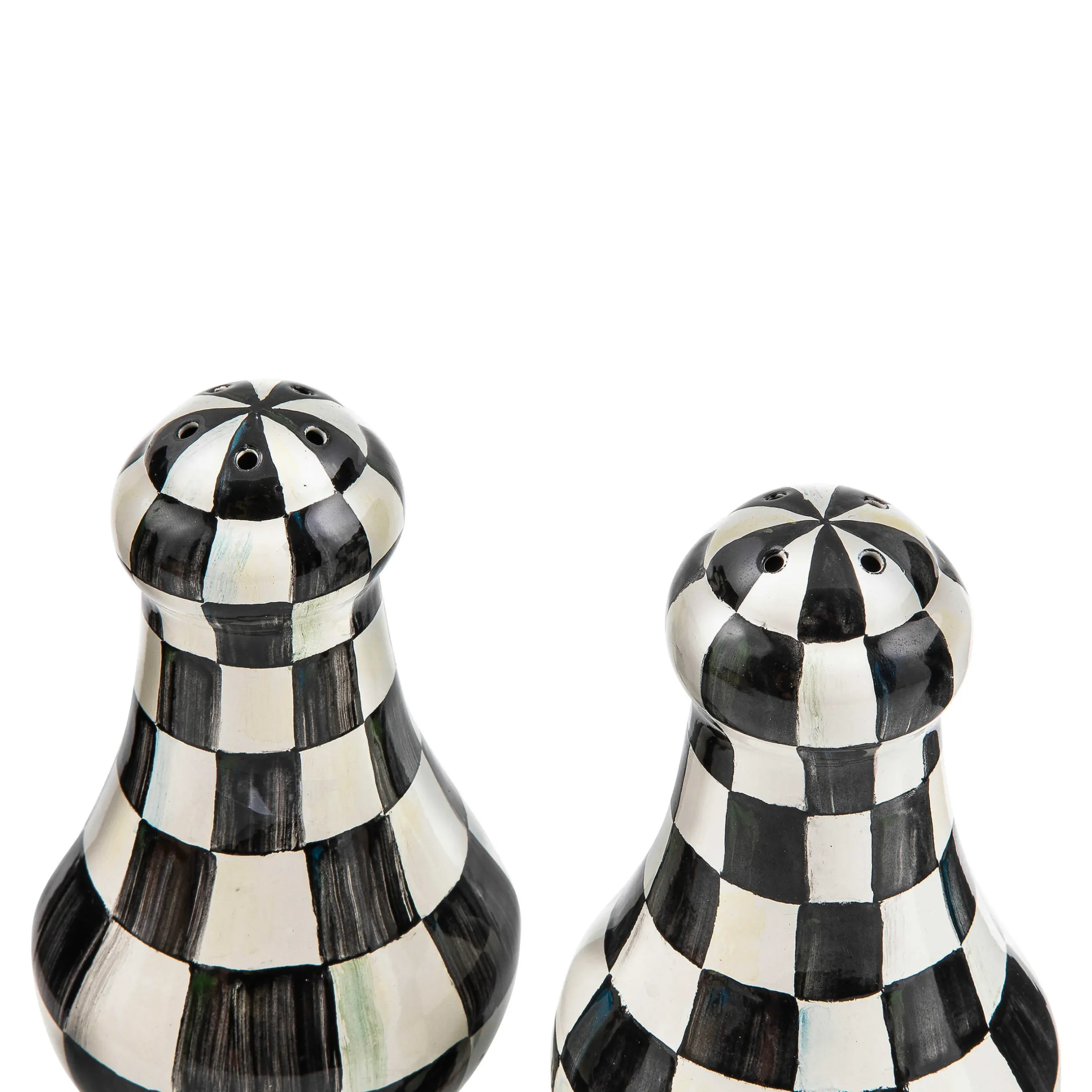 Outlet MacKenzie-Childs Courtly Check Enamel Large Salt & Pepper Shakers