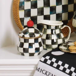 Sale MacKenzie-Childs Courtly Check Enamel Lidded Sugar Bowl