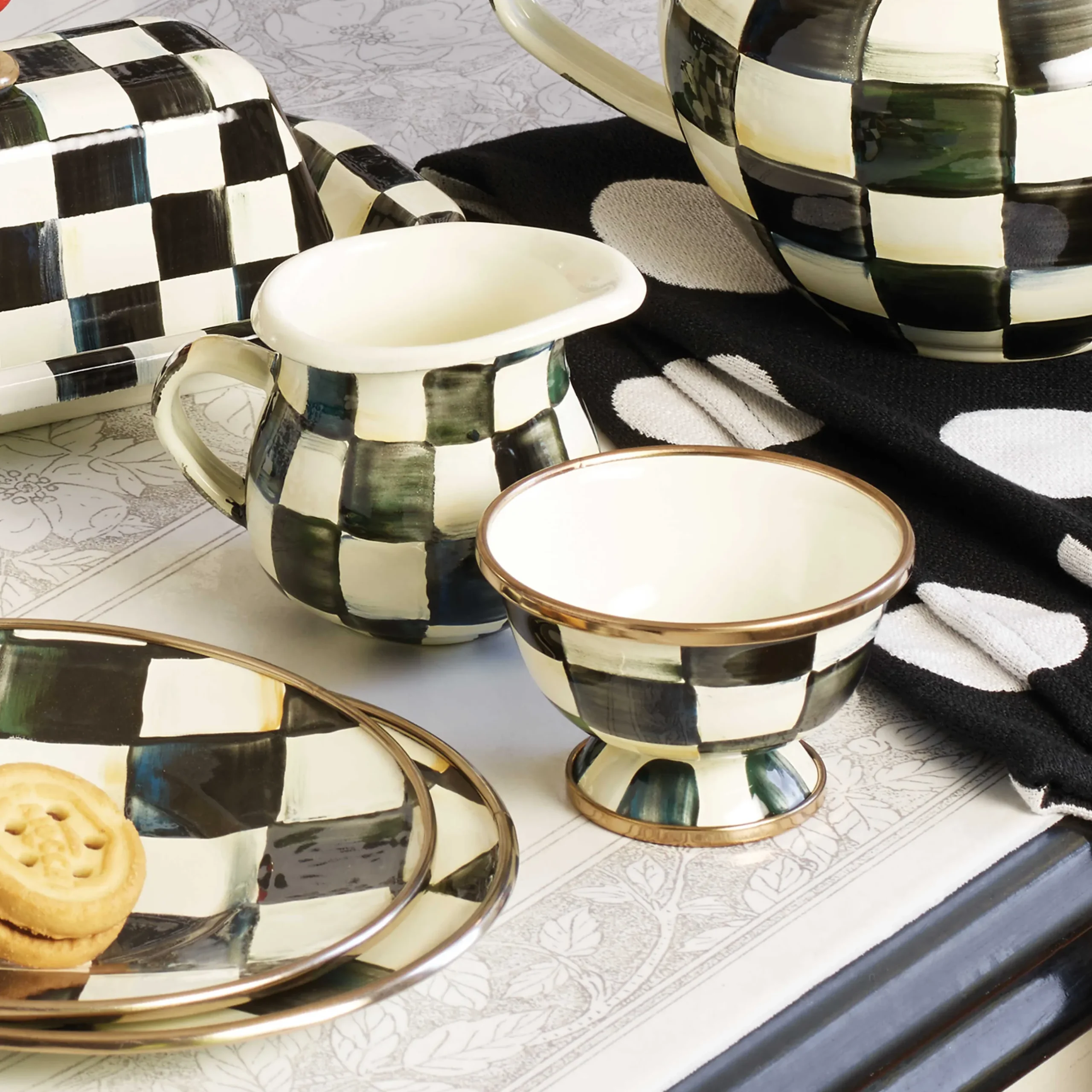 Best MacKenzie-Childs Courtly Check Enamel Little Creamer