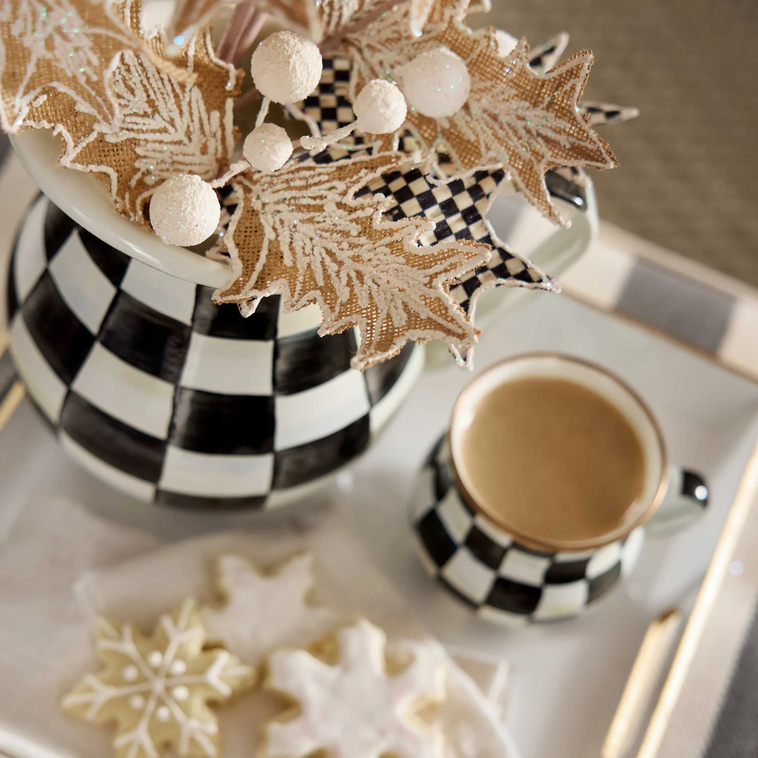 MacKenzie-Childs Courtly Check Enamel Mug