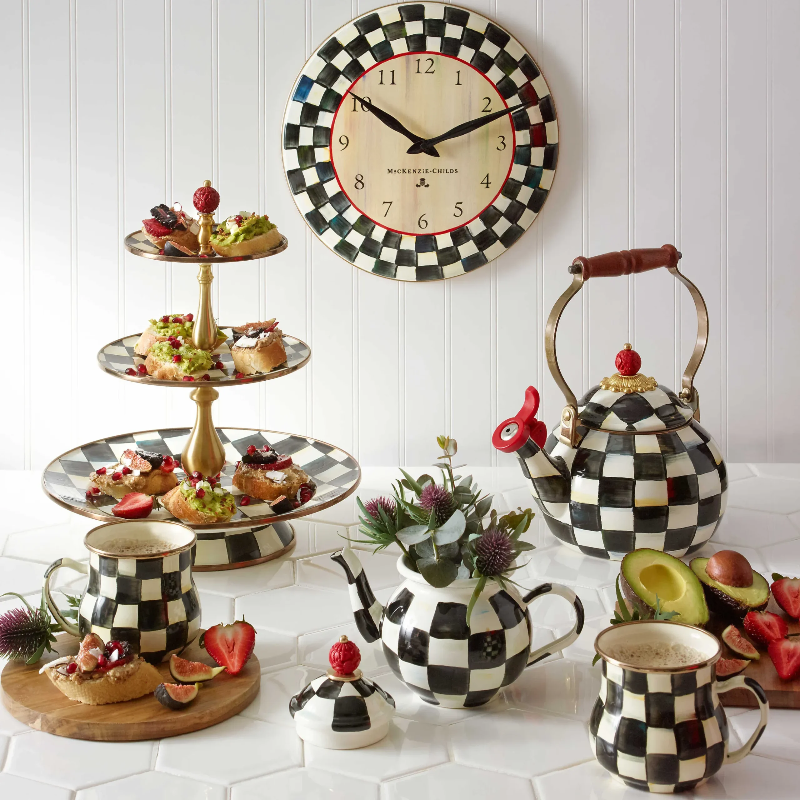 MacKenzie-Childs Courtly Check Enamel Mug