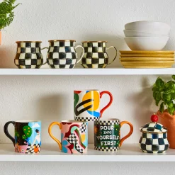 MacKenzie-Childs Courtly Check Enamel Mug