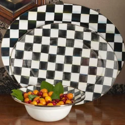 Discount MacKenzie-Childs Courtly Check Enamel Oval Platter - Large