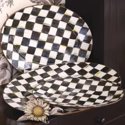 Best MacKenzie-Childs Courtly Check Enamel Oval Platter - Small